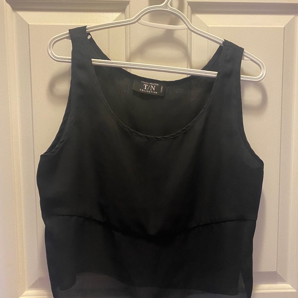 Dark blue transparent top